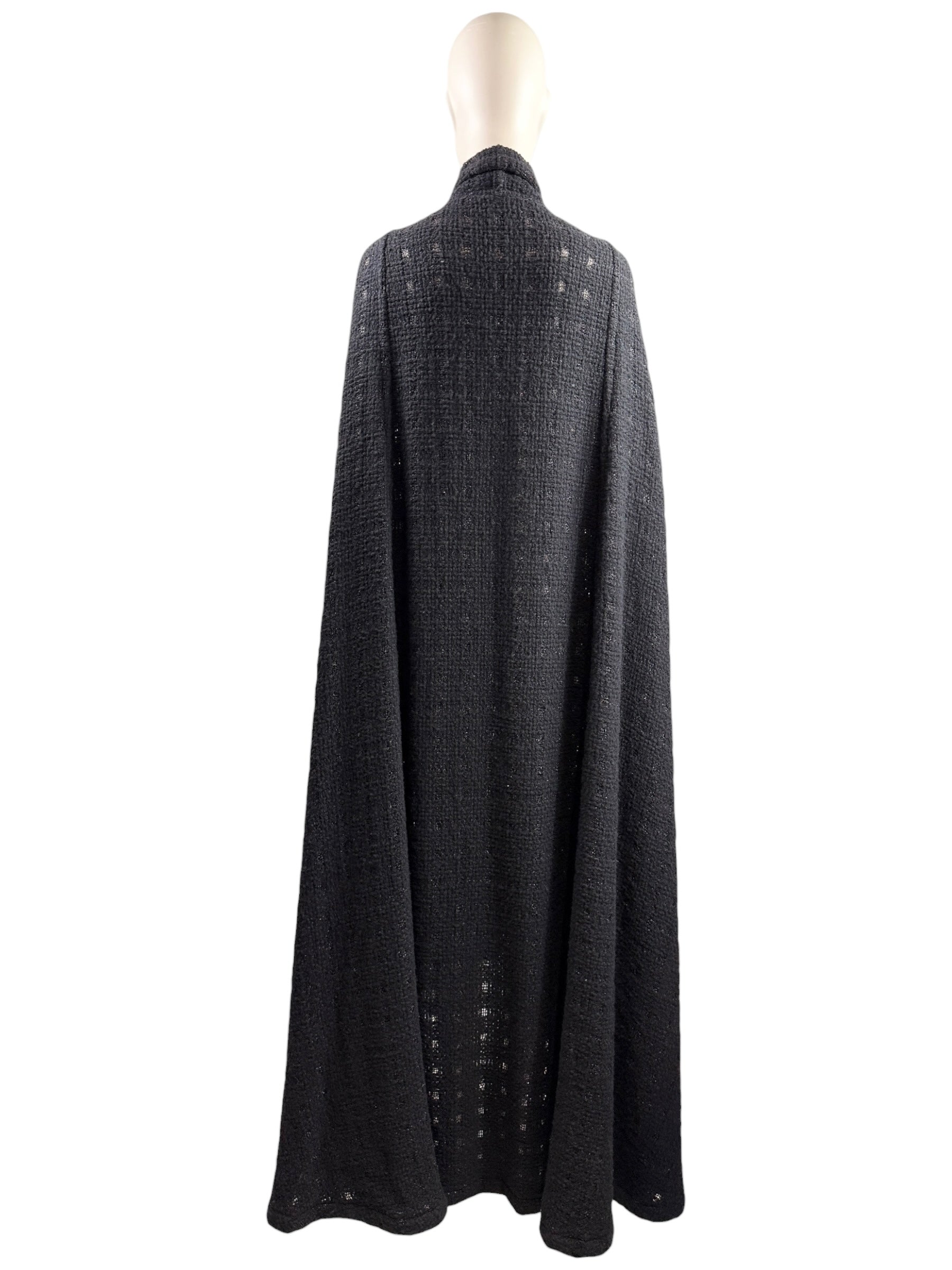Chanel Karl Lagerfeld Fall 2019 black tweed cape