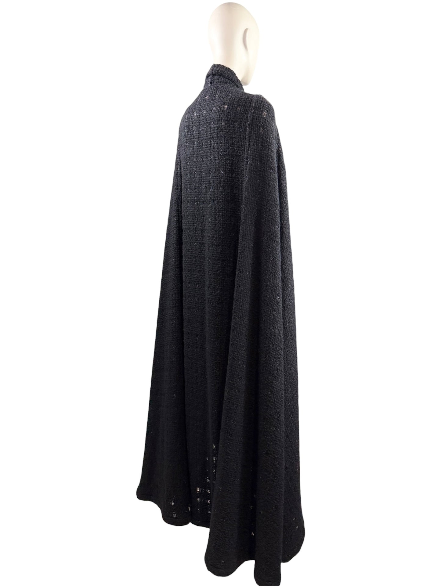 Chanel Karl Lagerfeld Fall 2019 black tweed cape