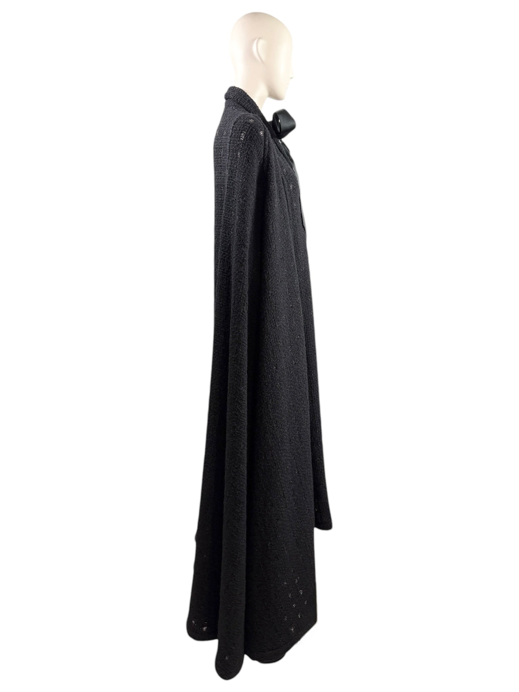 Chanel Karl Lagerfeld Fall 2019 black tweed cape