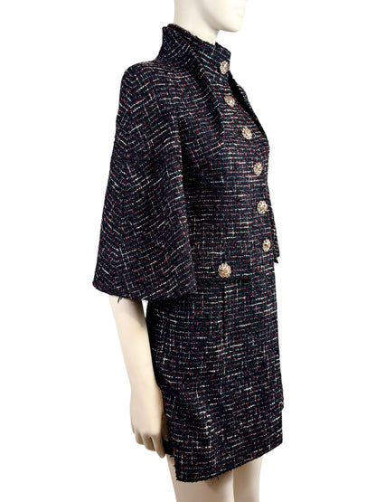 Chanel Karl Lagerfeld Resort 2015 Dubai Look 14 Gripoix Tweed coat 