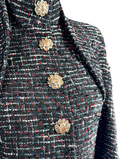 Chanel Karl Lagerfeld Resort 2015 Dubai Look 14 Gripoix Tweed coat 