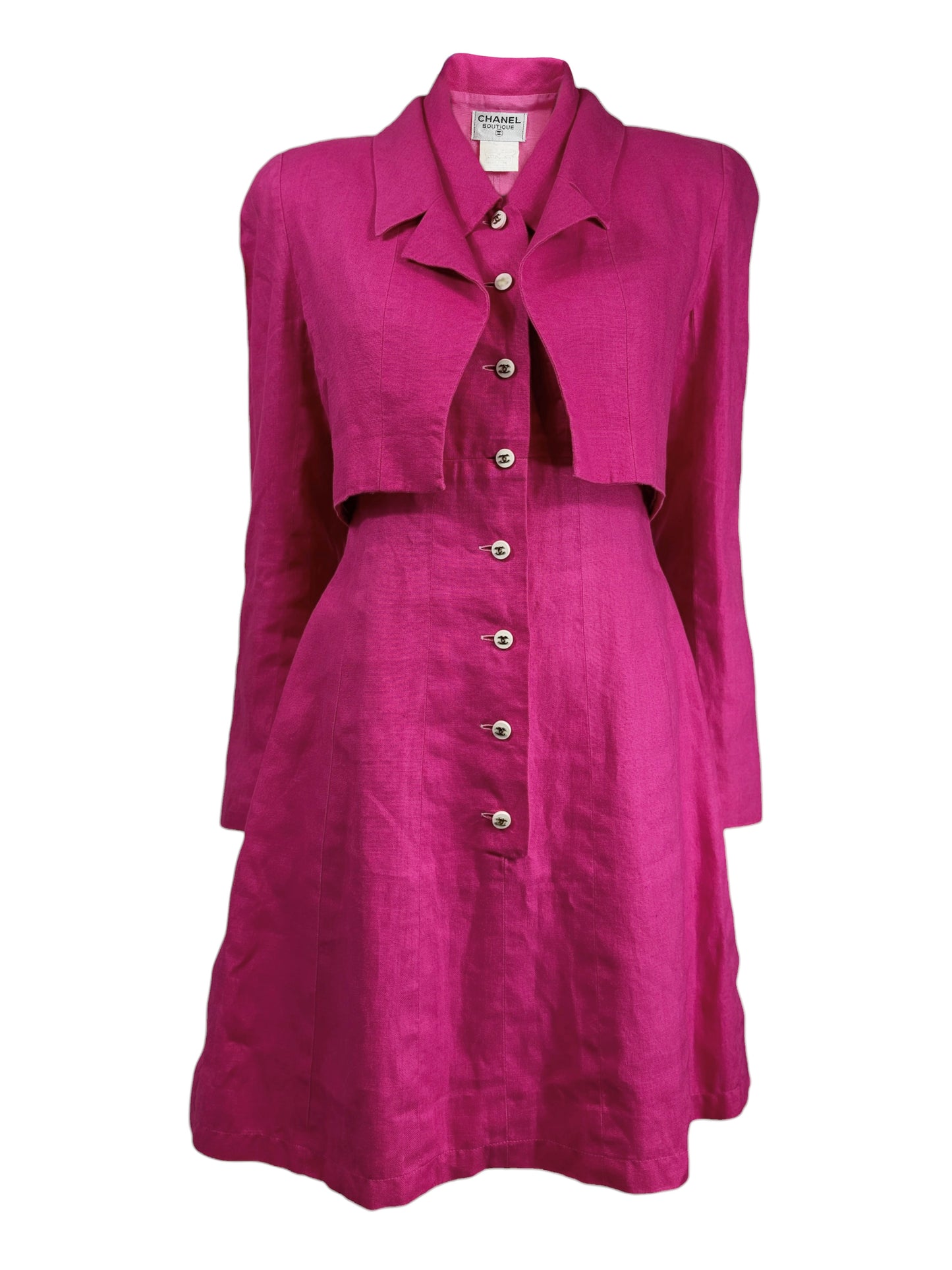 Chanel Karl Lagerfeld Spring 1995 pink linen ensemble