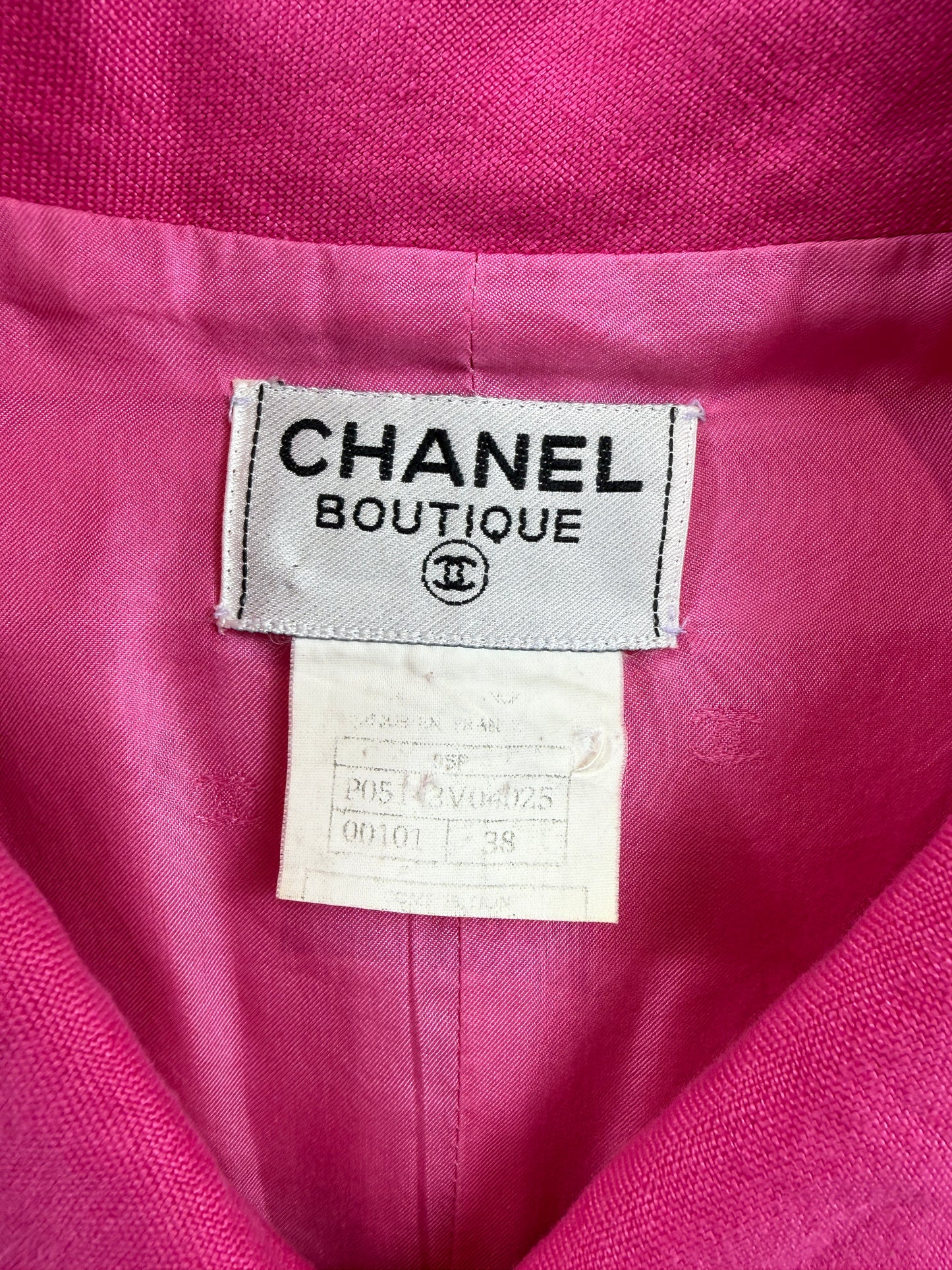 Chanel Karl Lagerfeld Spring 1995 pink linen ensemble