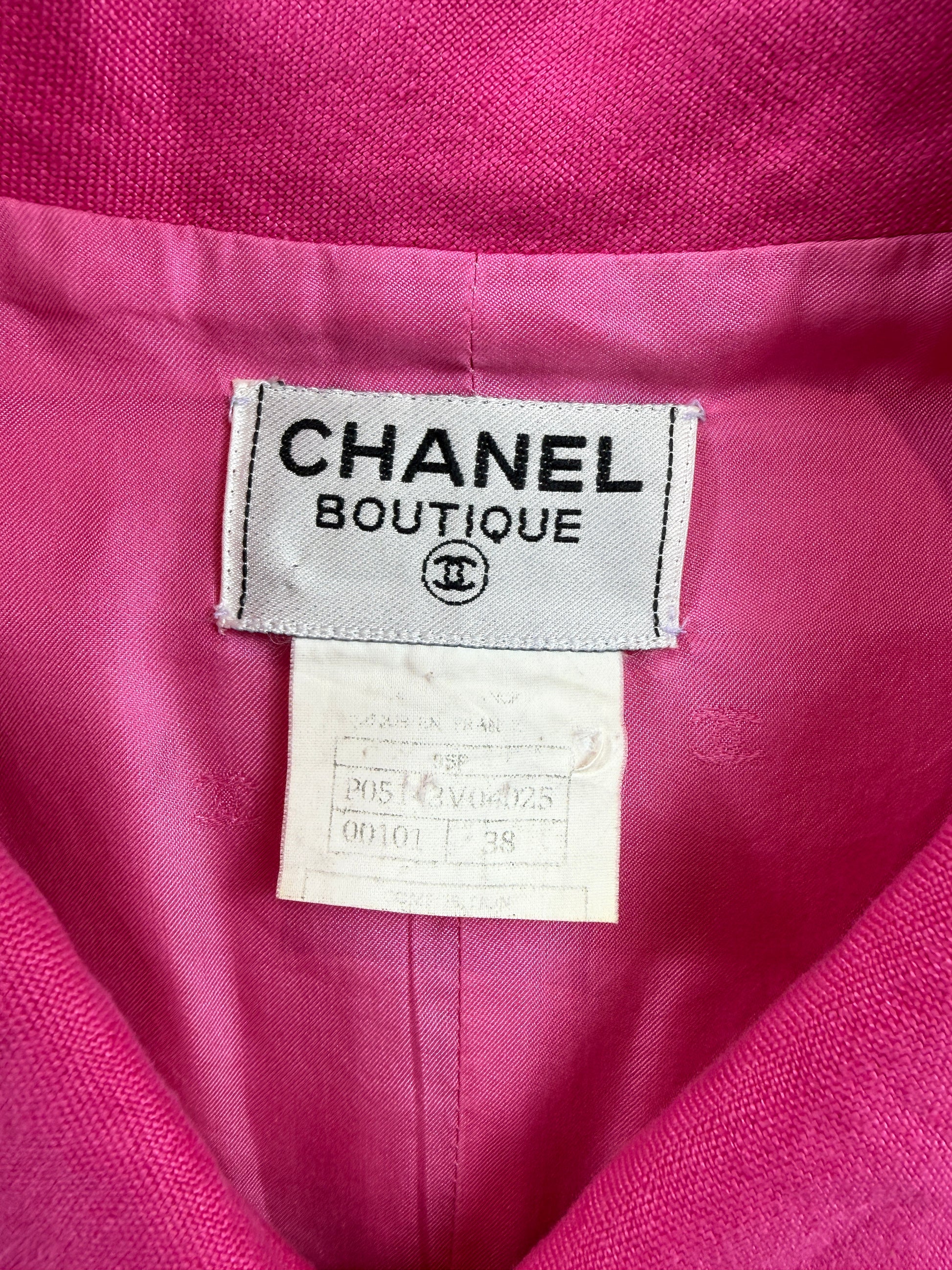 Chanel Karl Lagerfeld Spring 1995 pink linen ensemble