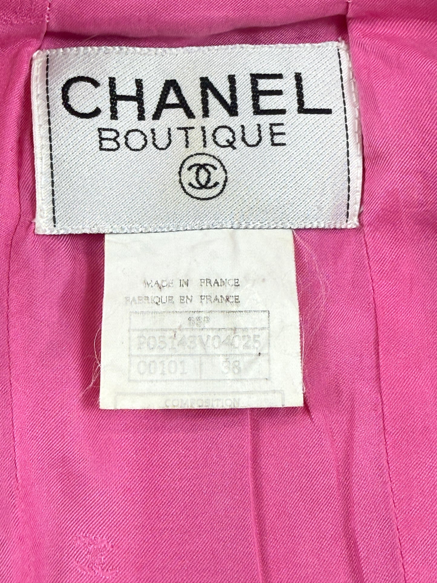 Chanel Karl Lagerfeld Spring 1995 pink linen ensemble