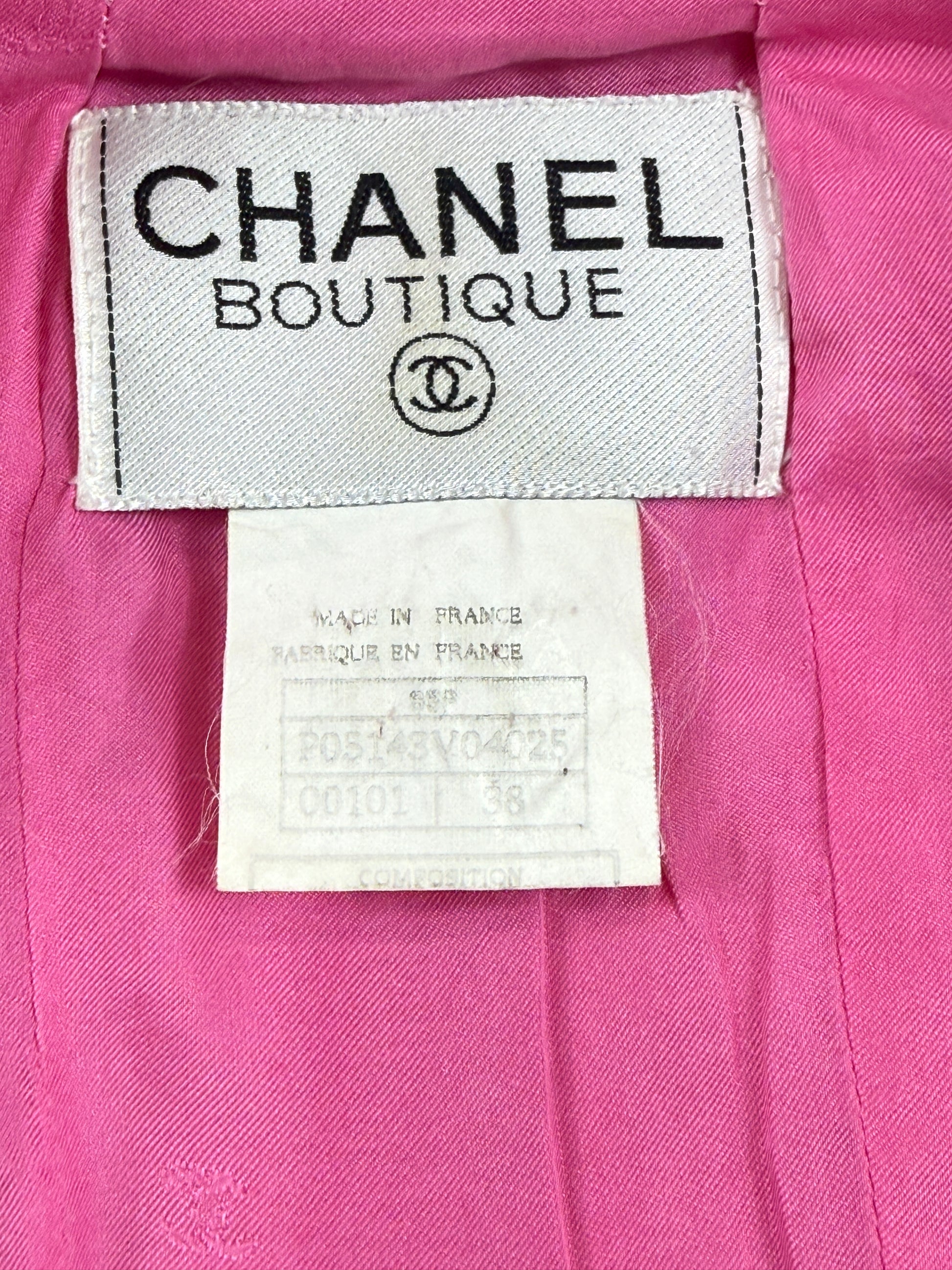 Chanel Karl Lagerfeld Spring 1995 pink linen ensemble