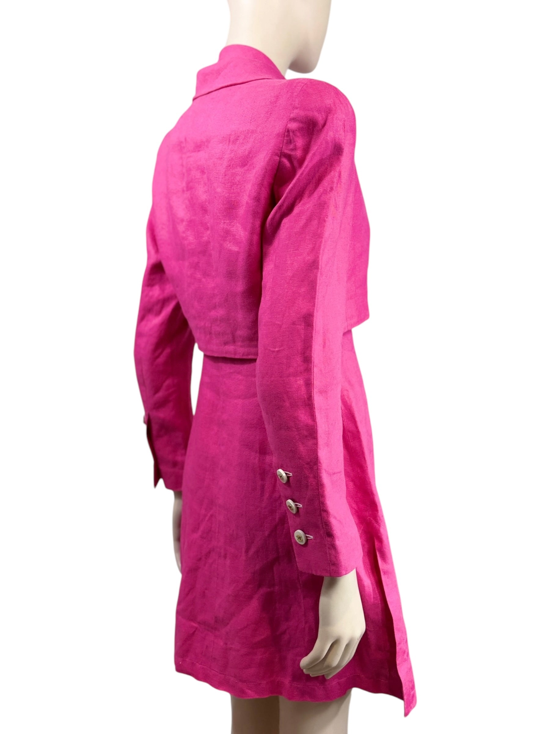 Chanel Karl Lagerfeld Spring 1995 pink linen ensemble