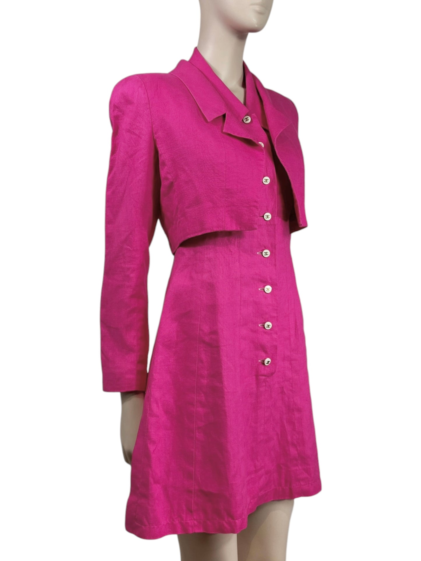 Chanel Karl Lagerfeld Spring 1995 pink linen ensemble