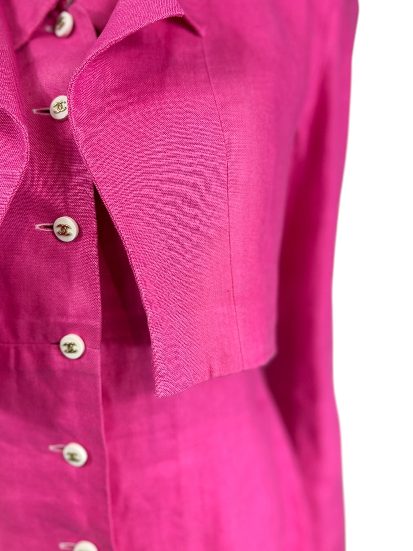 Chanel Karl Lagerfeld Spring 1995 pink linen ensemble