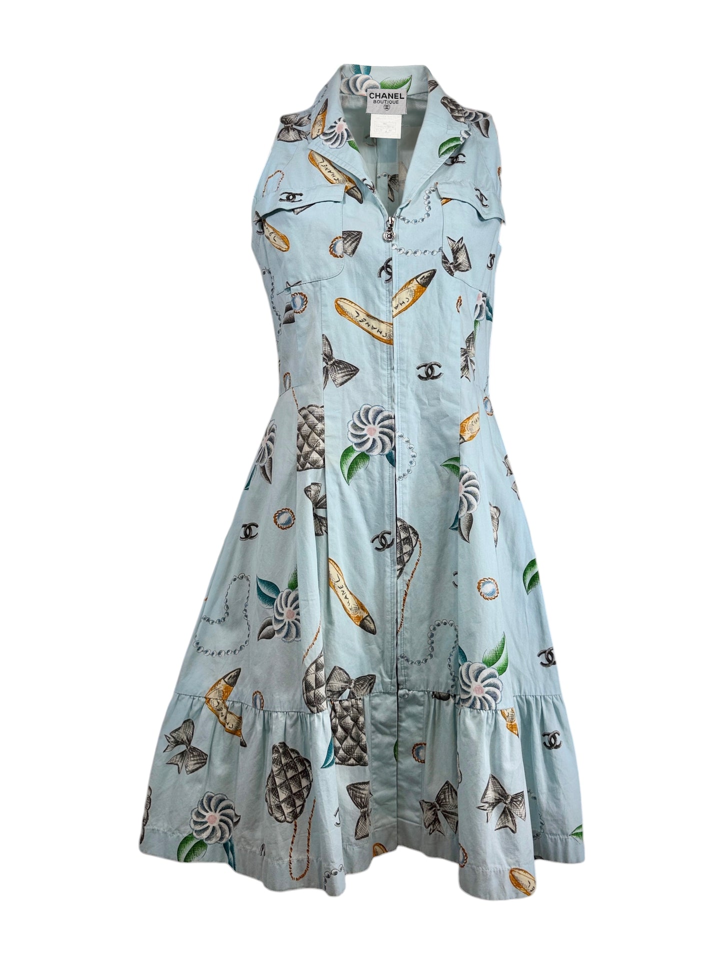 Chanel Karl Lagerfeld Spring 1996 printed icons dress