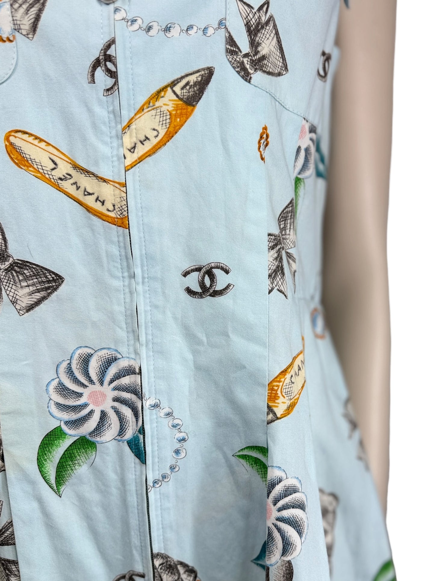Chanel Karl Lagerfeld Spring 1996 printed icons dress