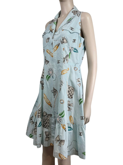 Chanel Karl Lagerfeld Spring 1996 printed icons dress