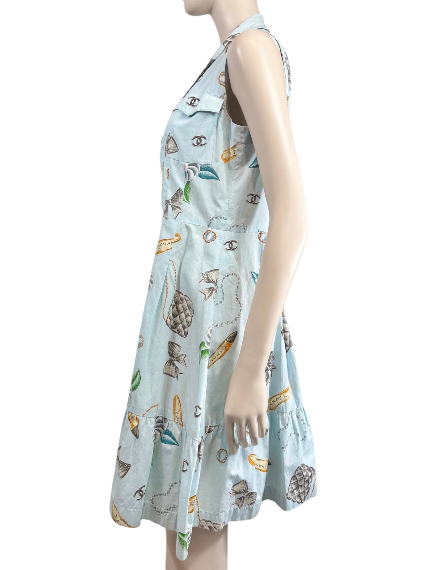 Chanel Karl Lagerfeld Spring 1996 printed icons dress