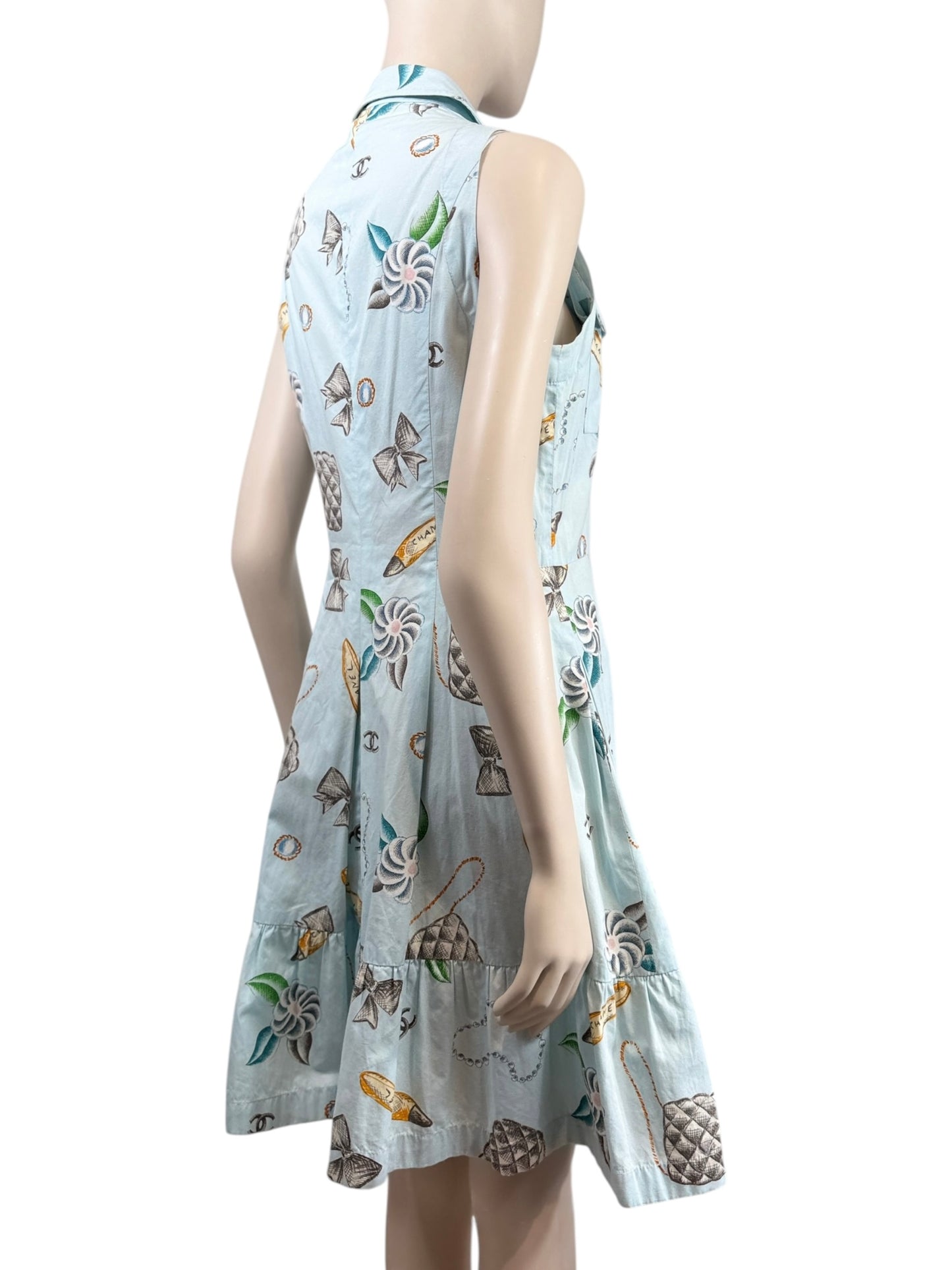 Chanel Karl Lagerfeld Spring 1996 printed icons dress