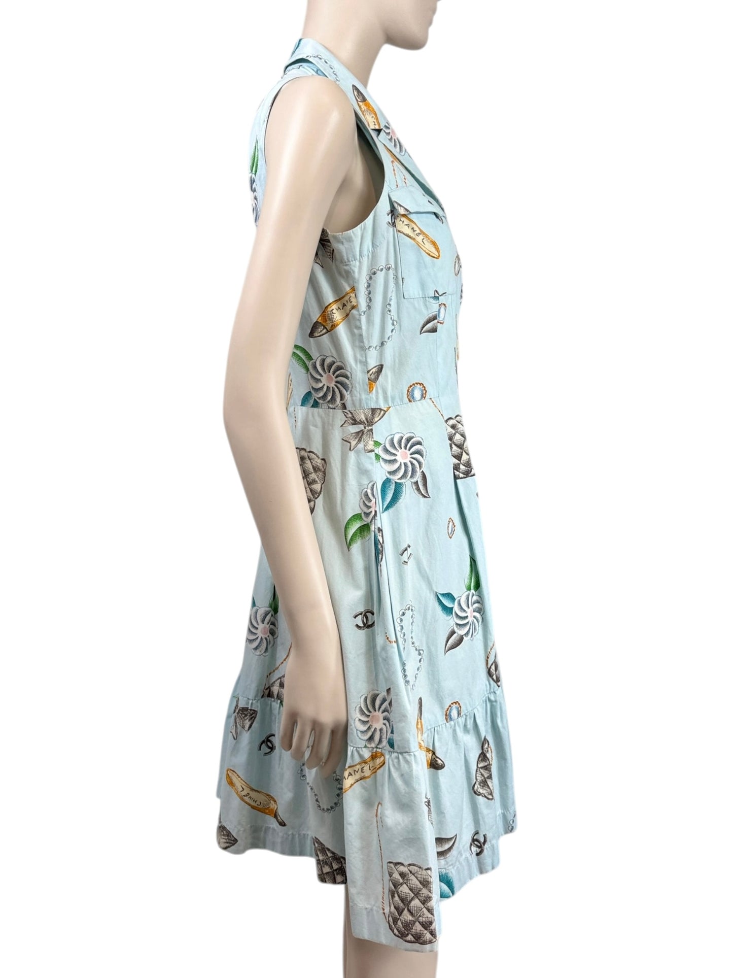 Chanel Karl Lagerfeld Spring 1996 printed icons dress