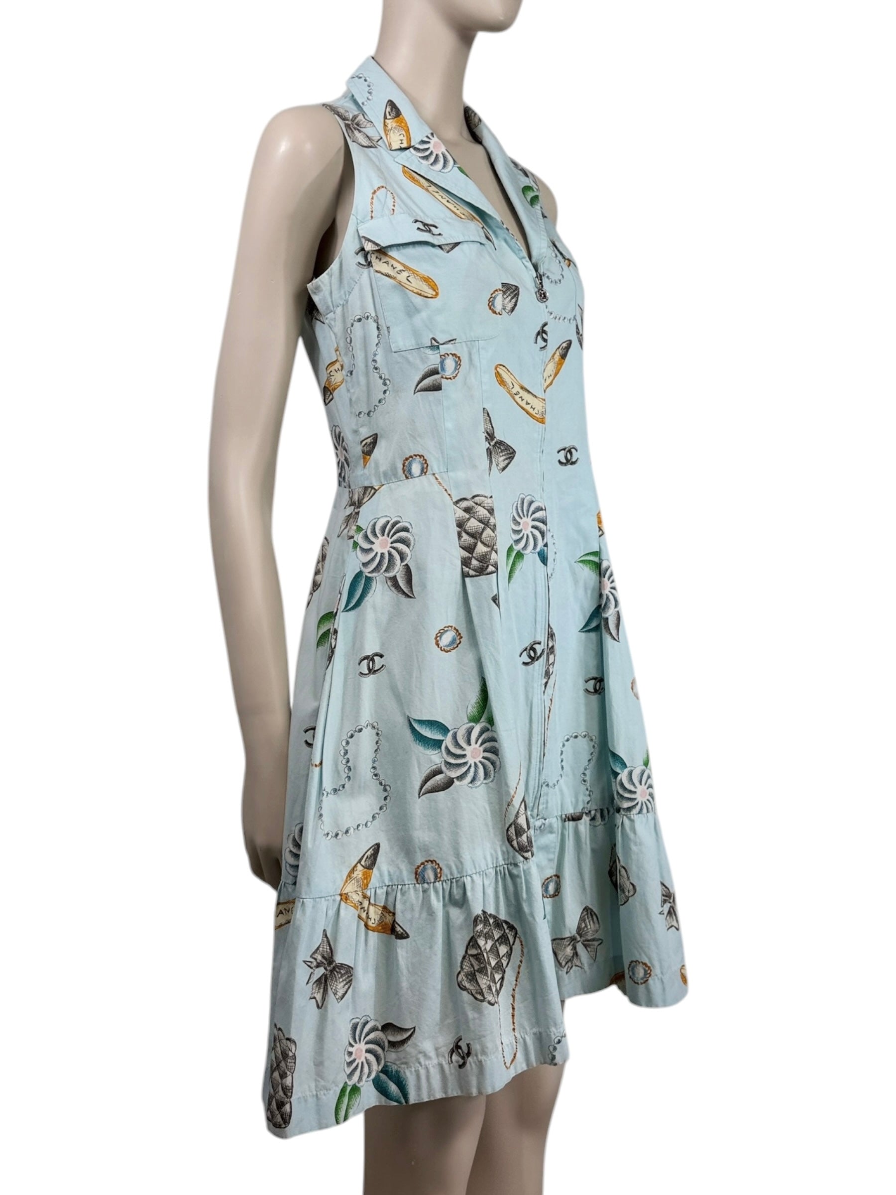 Chanel Karl Lagerfeld Spring 1996 printed icons dress