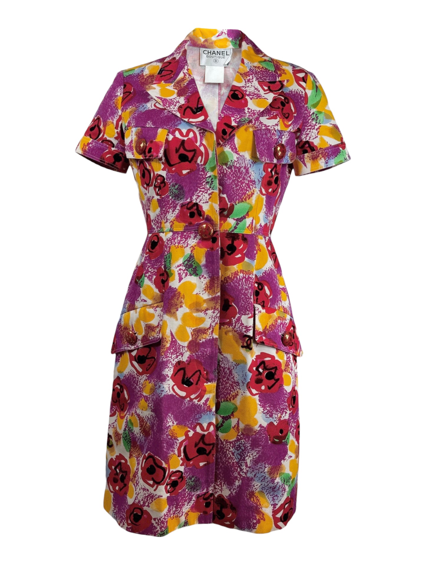 Chanel Karl Lagerfeld Spring 1997 printed floral dress