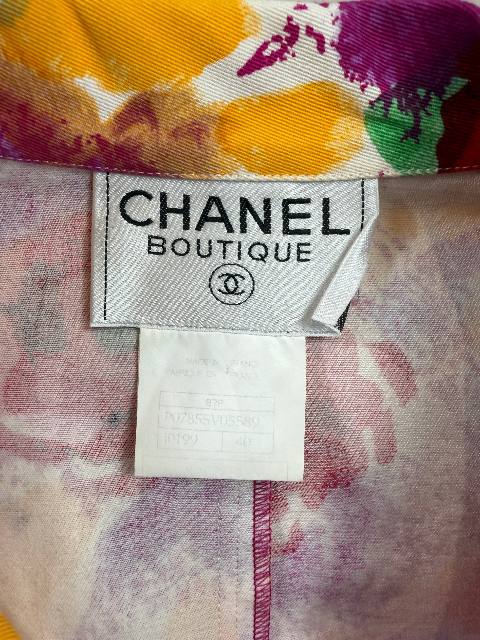 Chanel Karl Lagerfeld Spring 1997 printed floral dress