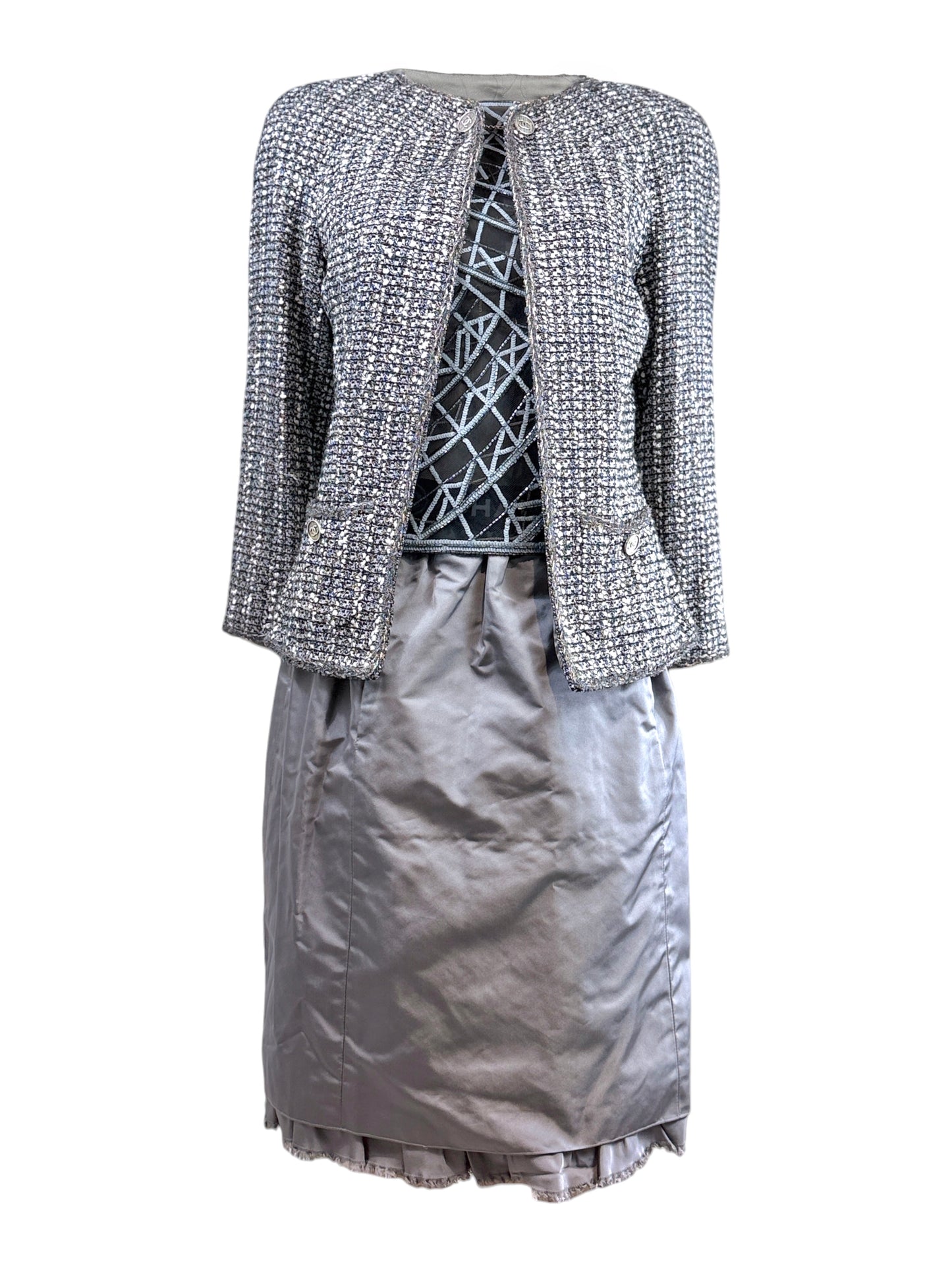 Chanel Karl Lagerfeld Spring 2006 Grey tweed suit