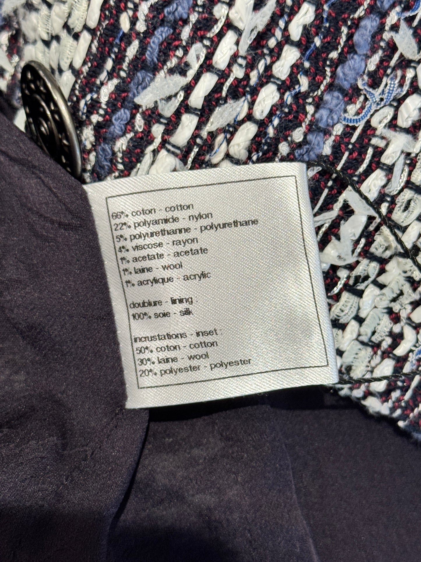 Chanel Karl Lagerfeld Spring 2013 Cropped tweed jacket navy white