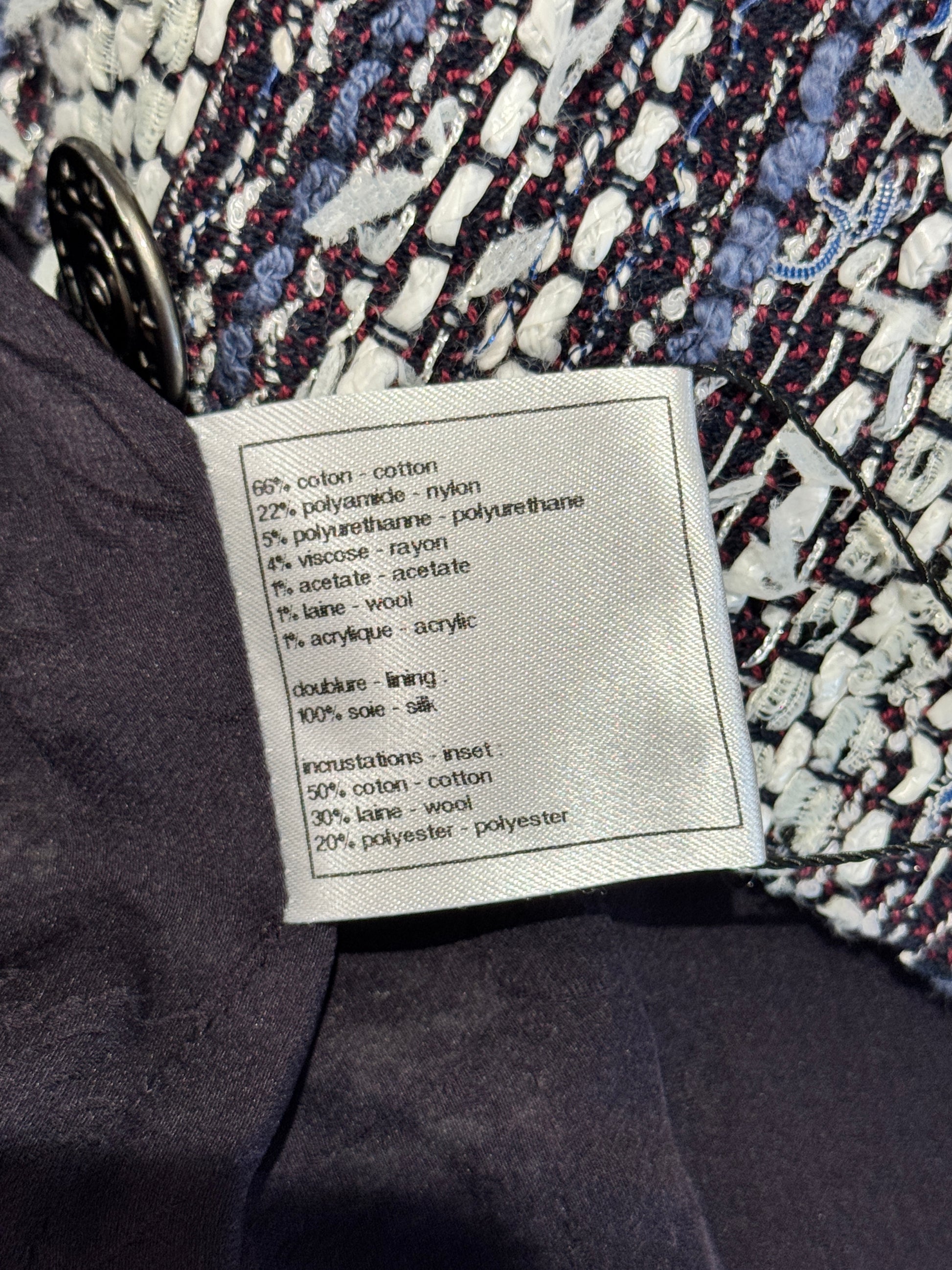 Chanel Karl Lagerfeld Spring 2013 Cropped tweed jacket navy white