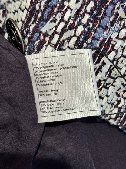 Chanel Karl Lagerfeld Spring 2013 Cropped tweed jacket navy white