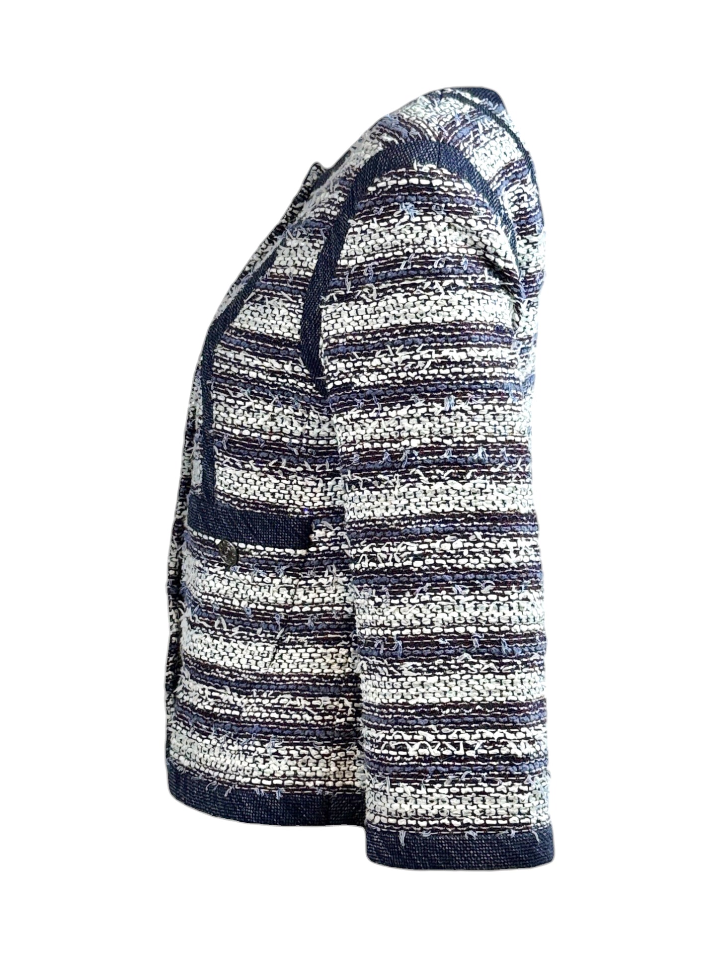 Chanel Karl Lagerfeld Spring 2013 Cropped tweed jacket navy white