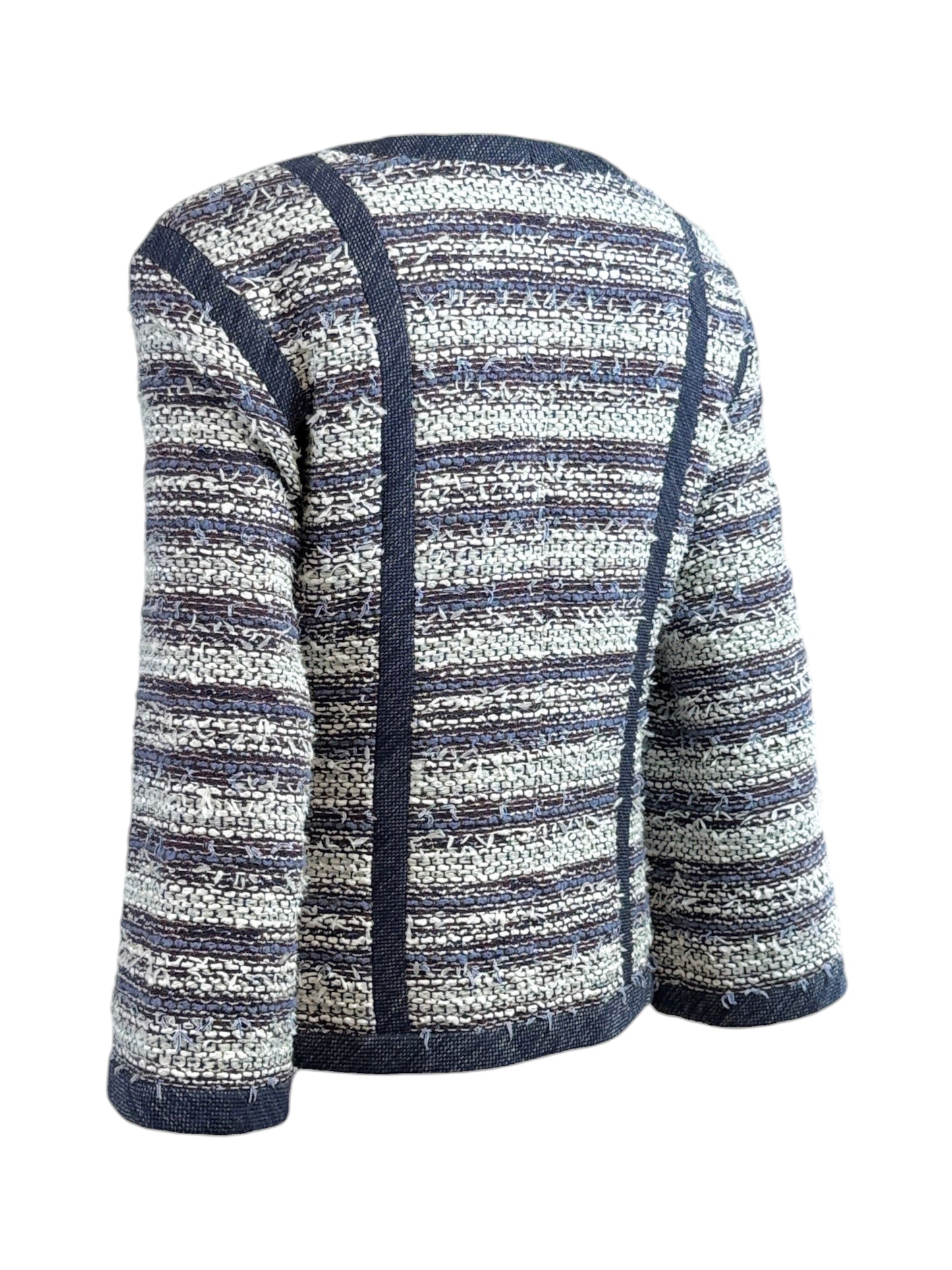 Chanel Karl Lagerfeld Spring 2013 Cropped tweed jacket navy white
