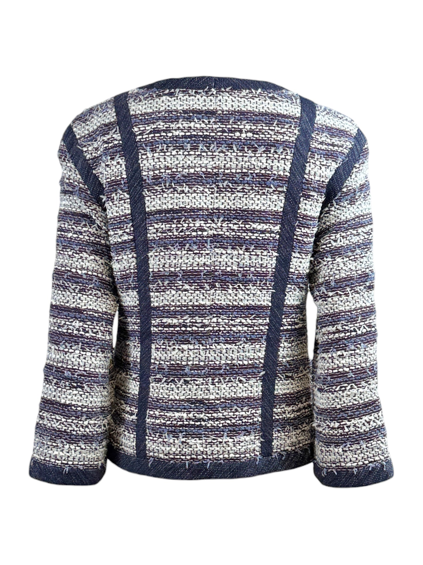 Chanel Karl Lagerfeld Spring 2013 Cropped tweed jacket navy white