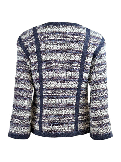Chanel Karl Lagerfeld Spring 2013 Cropped tweed jacket navy white