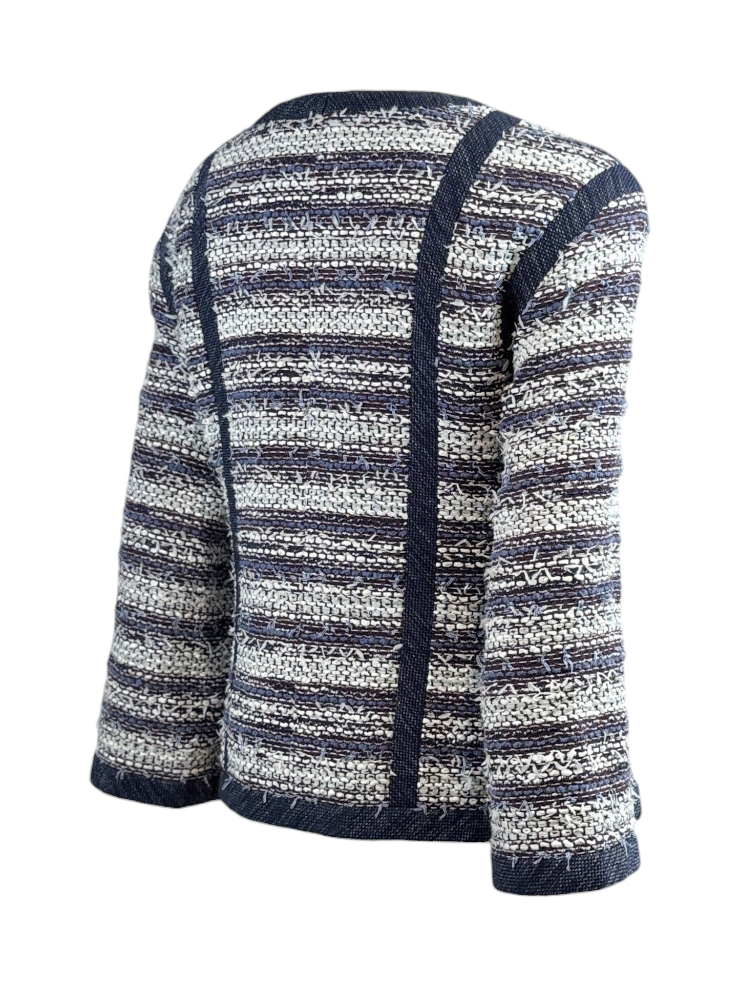 Chanel Karl Lagerfeld Spring 2013 Cropped tweed jacket navy white