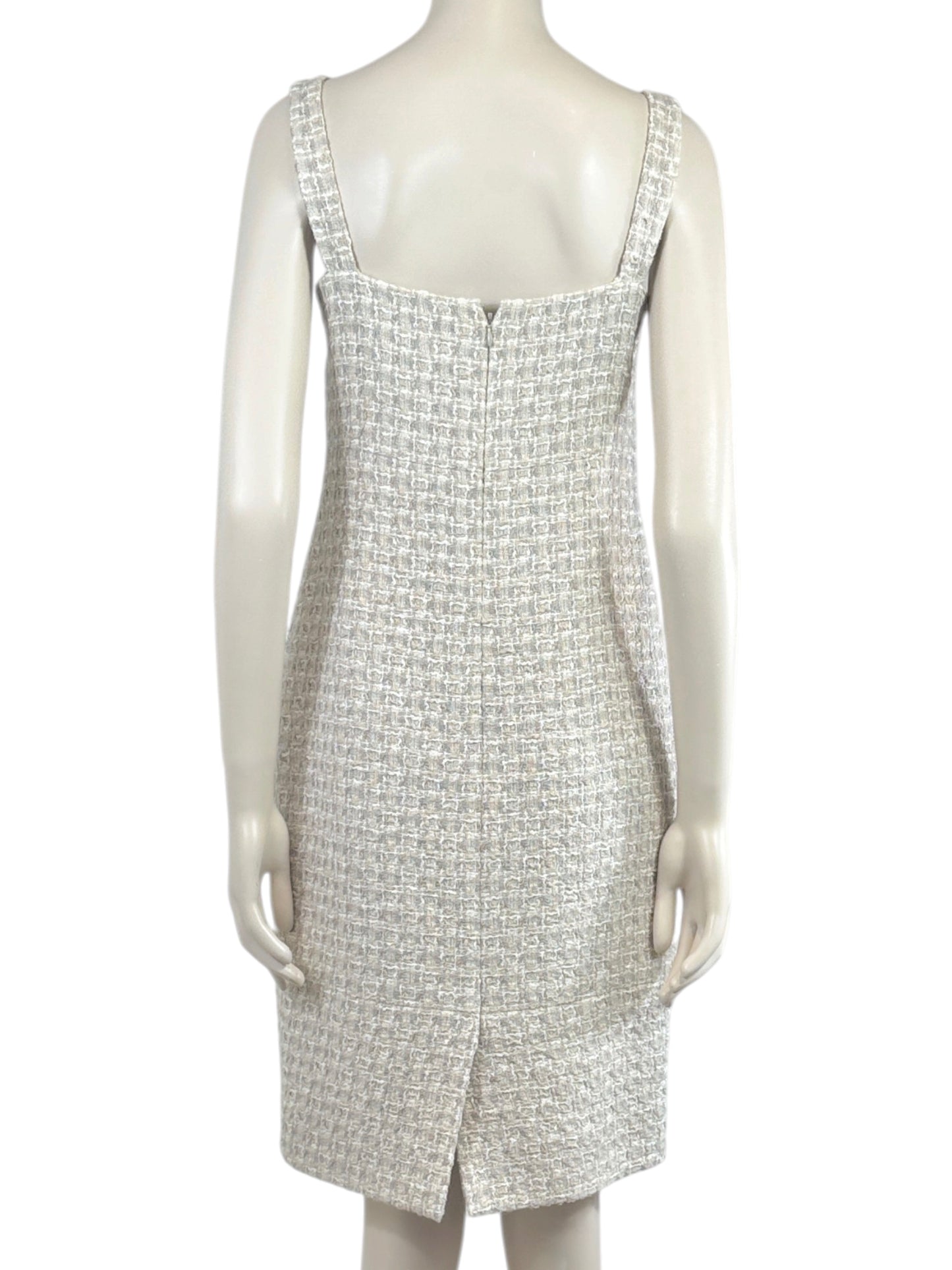 Chanel Karl Lagerfeld Spring 2014 Beige strap tweed dress