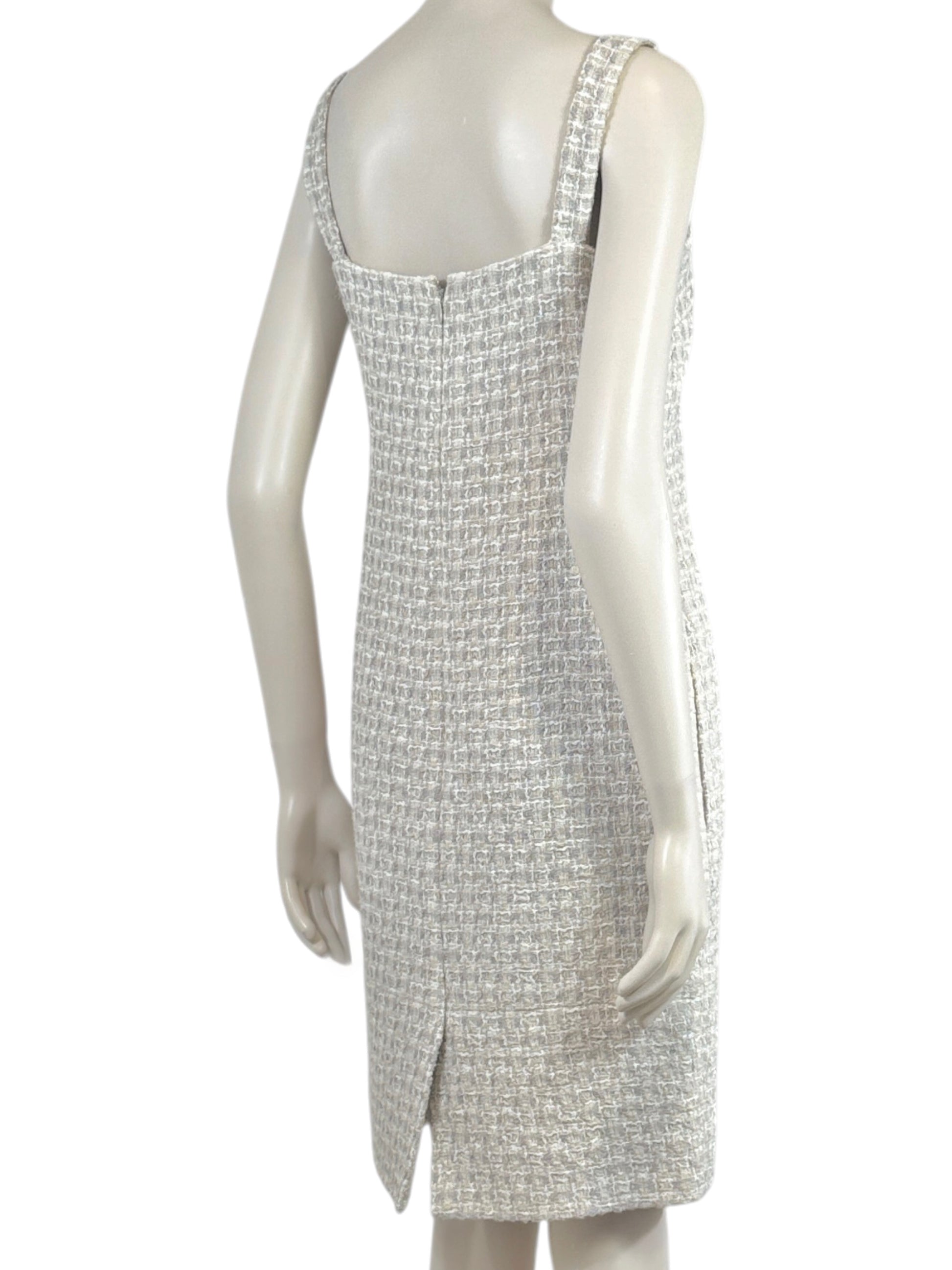 Chanel Karl Lagerfeld Spring 2014 Beige strap tweed dress