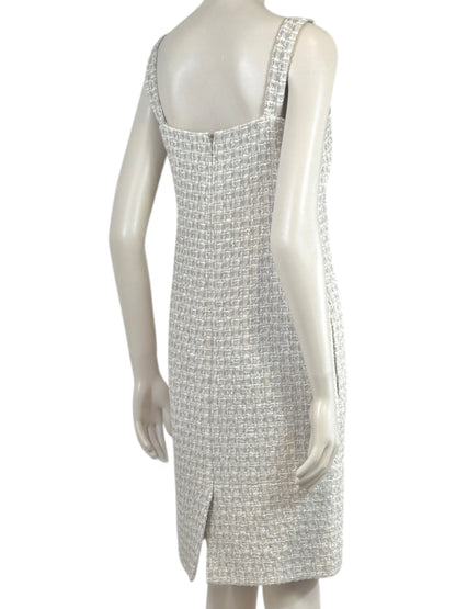 Chanel Karl Lagerfeld Spring 2014 Beige strap tweed dress