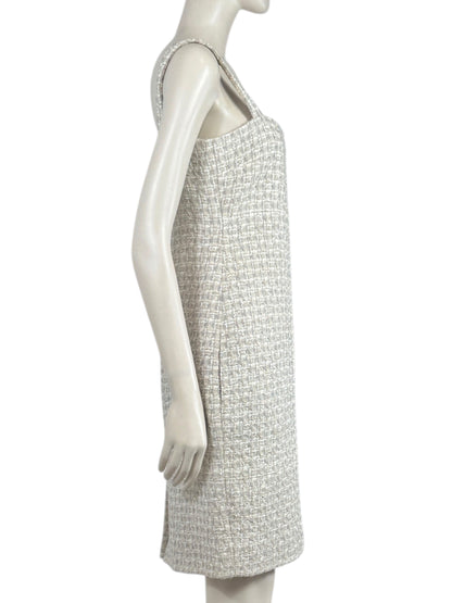 Chanel Karl Lagerfeld Spring 2014 Beige strap tweed dress