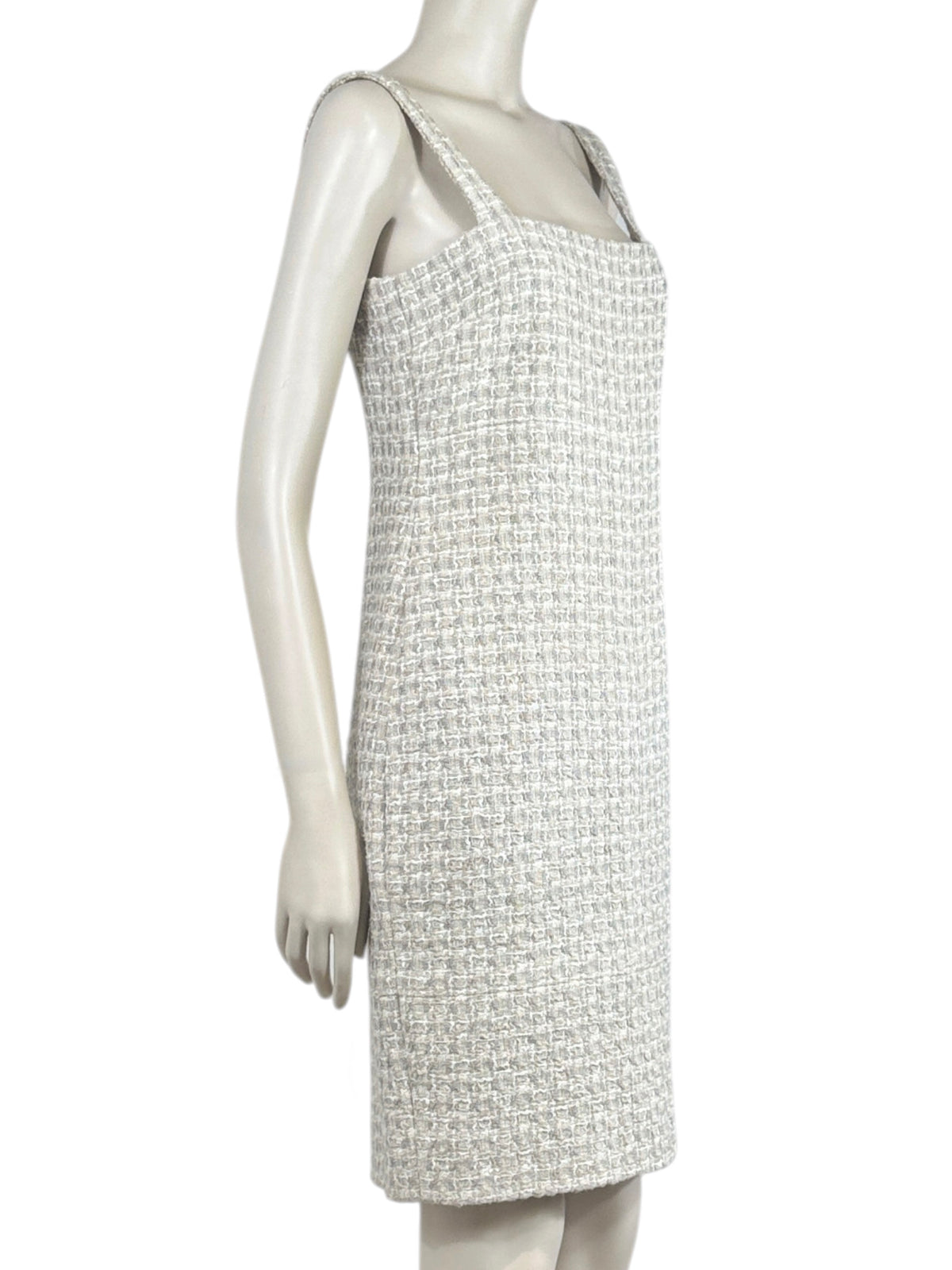 Chanel Karl Lagerfeld Spring 2014 Beige strap tweed dress