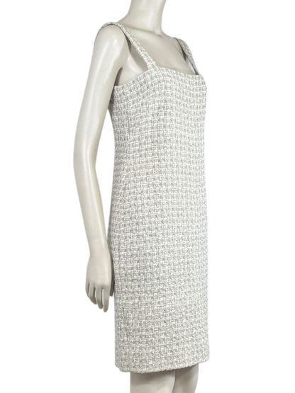 Chanel Karl Lagerfeld Spring 2014 Beige strap tweed dress
