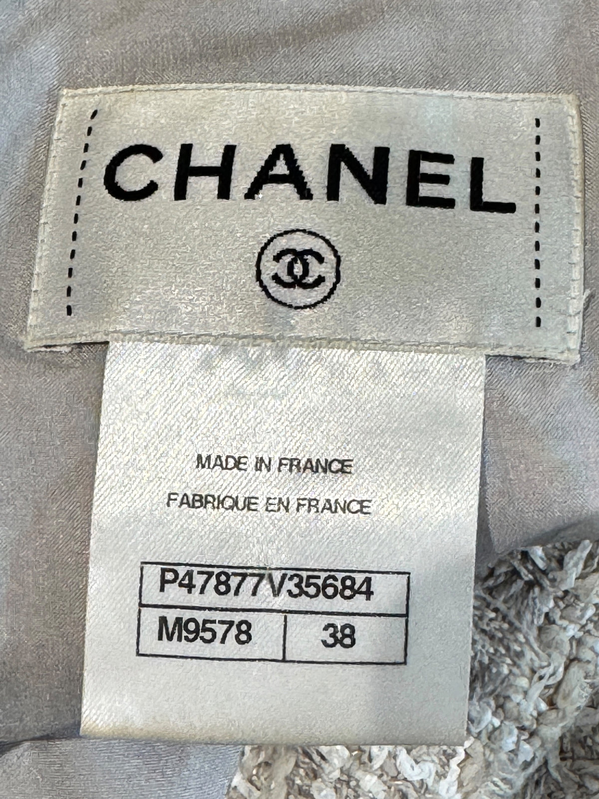 Chanel Karl Lagerfeld Spring 2014 Beige strap tweed dress