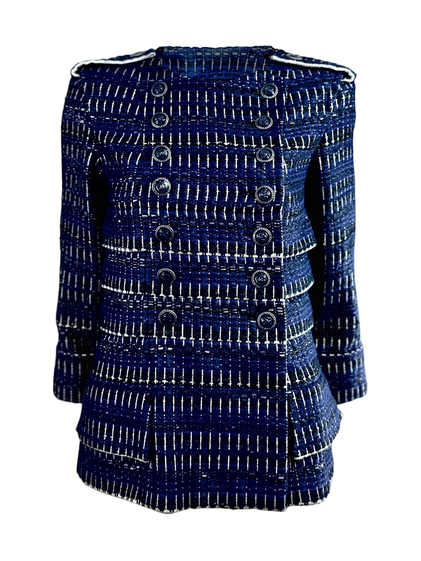 Chanel Karl Lagerfeld Spring 2016 Blue tweed jacket