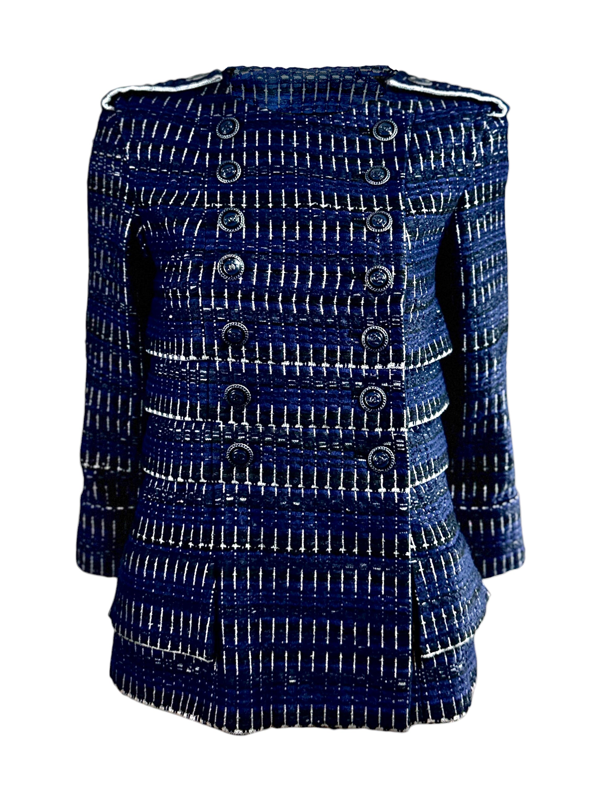 Chanel Karl Lagerfeld Spring 2016 Blue tweed jacket