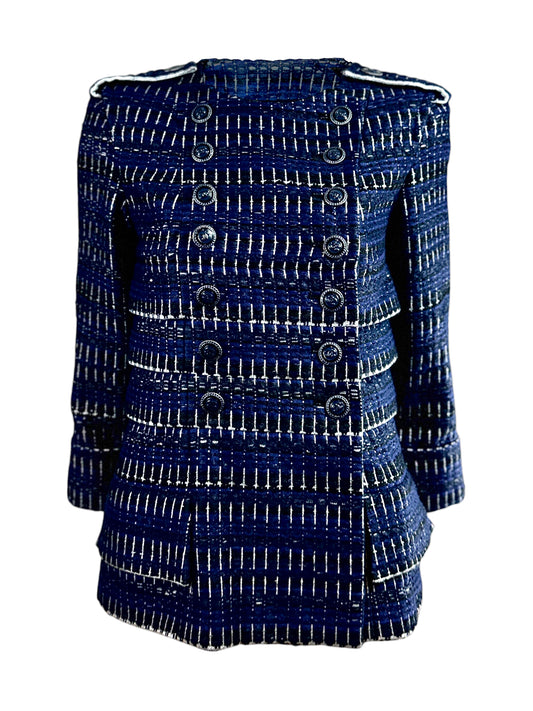 Chanel Karl Lagerfeld Spring 2016 Blue tweed jacket