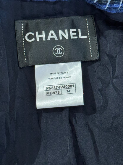 Chanel Karl Lagerfeld Spring 2016 Blue tweed jacket