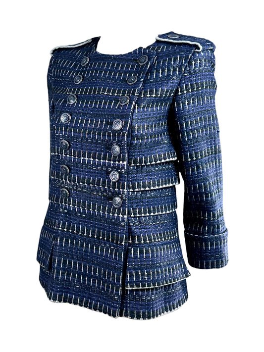 Chanel Karl Lagerfeld Spring 2016 Blue tweed jacket