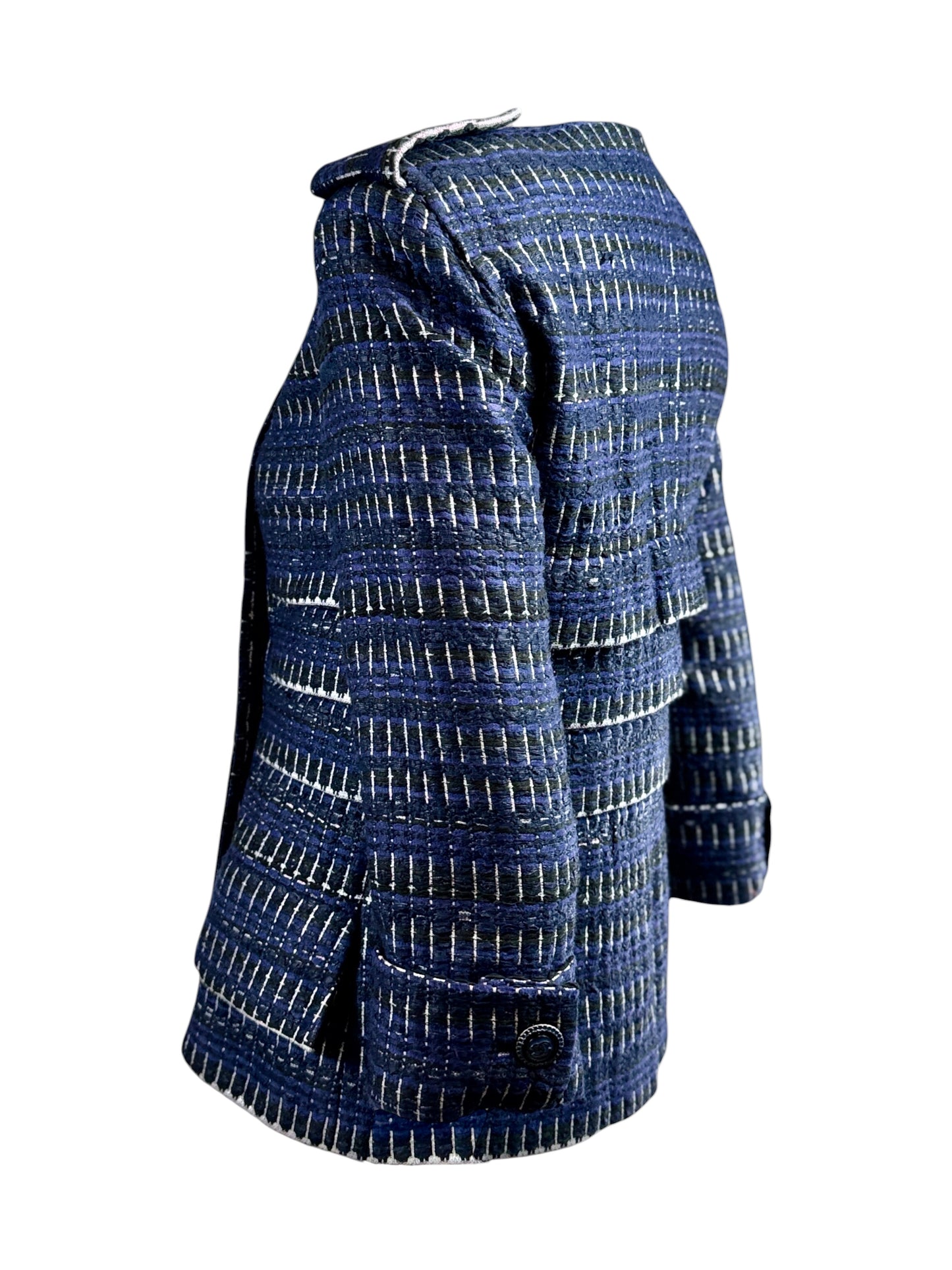 Chanel Karl Lagerfeld Spring 2016 Blue tweed jacket