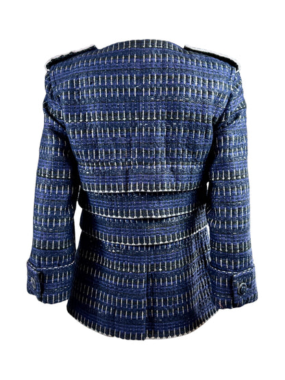 Chanel Karl Lagerfeld Spring 2016 Blue tweed jacket