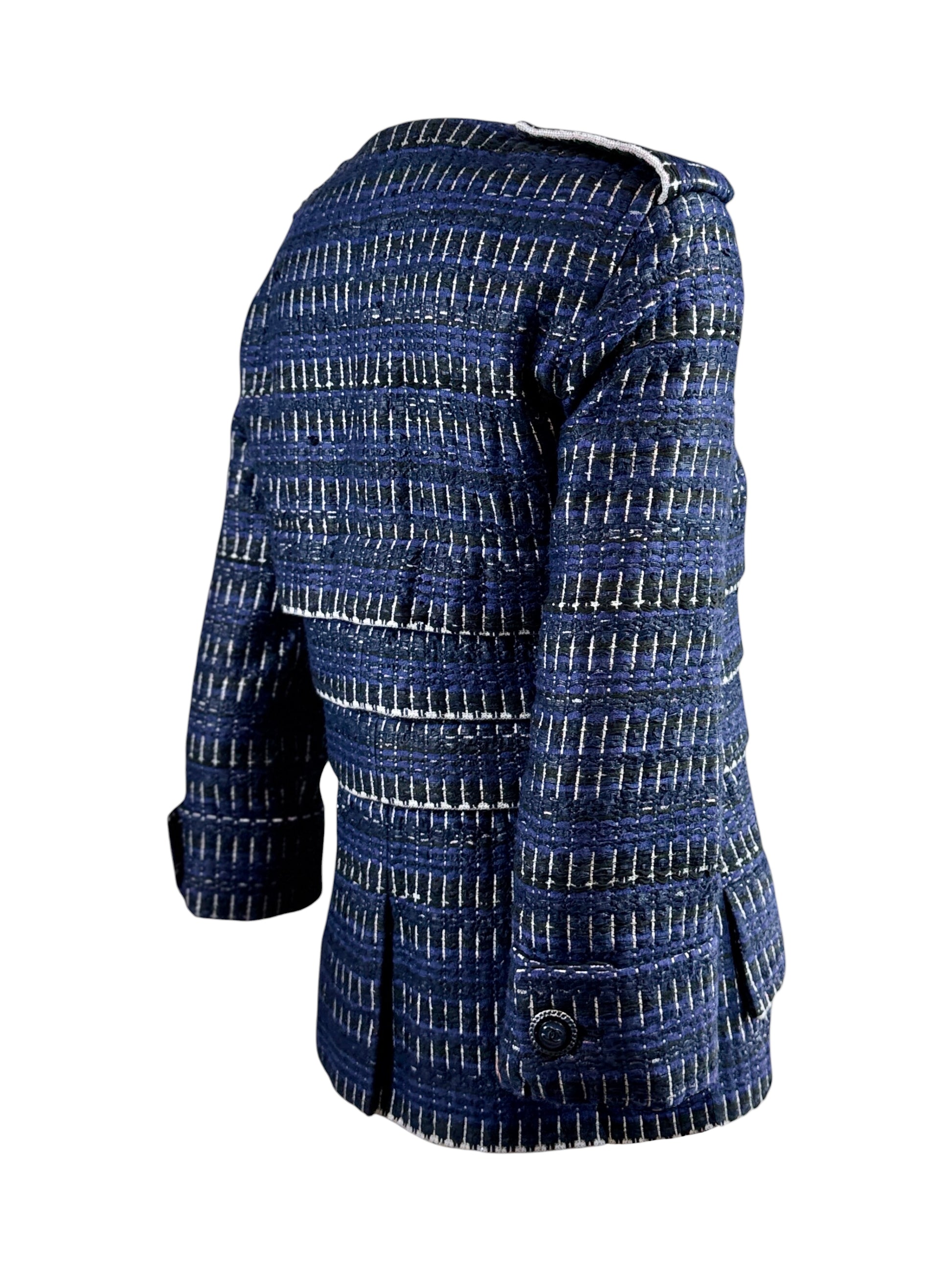 Chanel Karl Lagerfeld Spring 2016 Blue tweed jacket