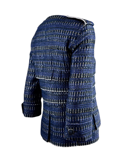 Chanel Karl Lagerfeld Spring 2016 Blue tweed jacket