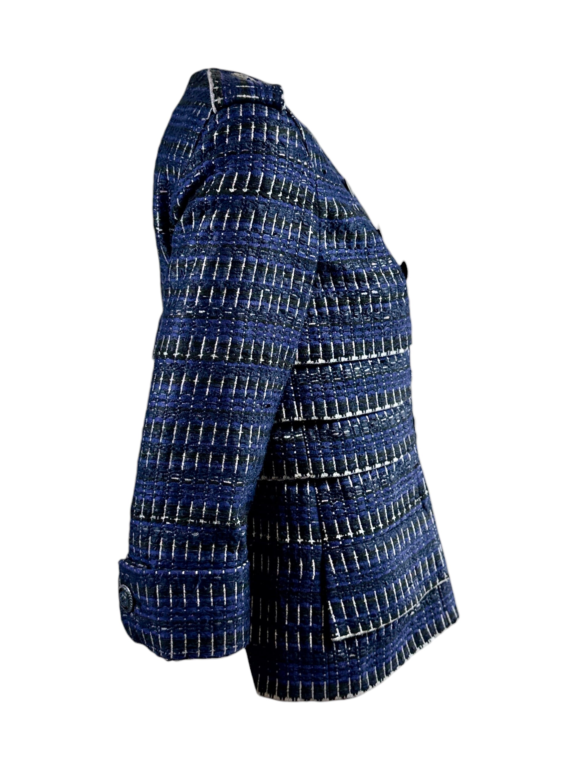 Chanel Karl Lagerfeld Spring 2016 Blue tweed jacket