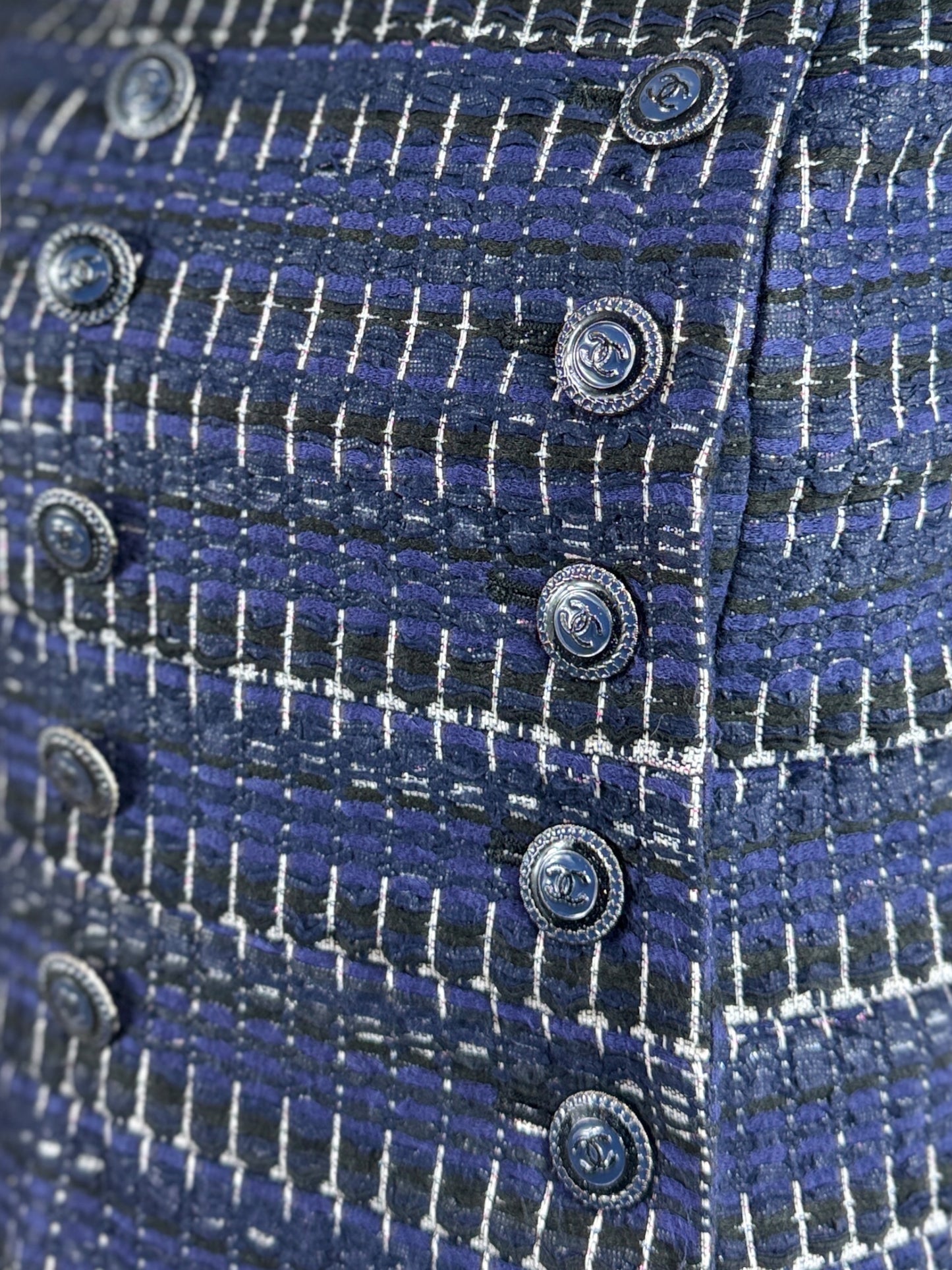 Chanel Karl Lagerfeld Spring 2016 Blue tweed jacket