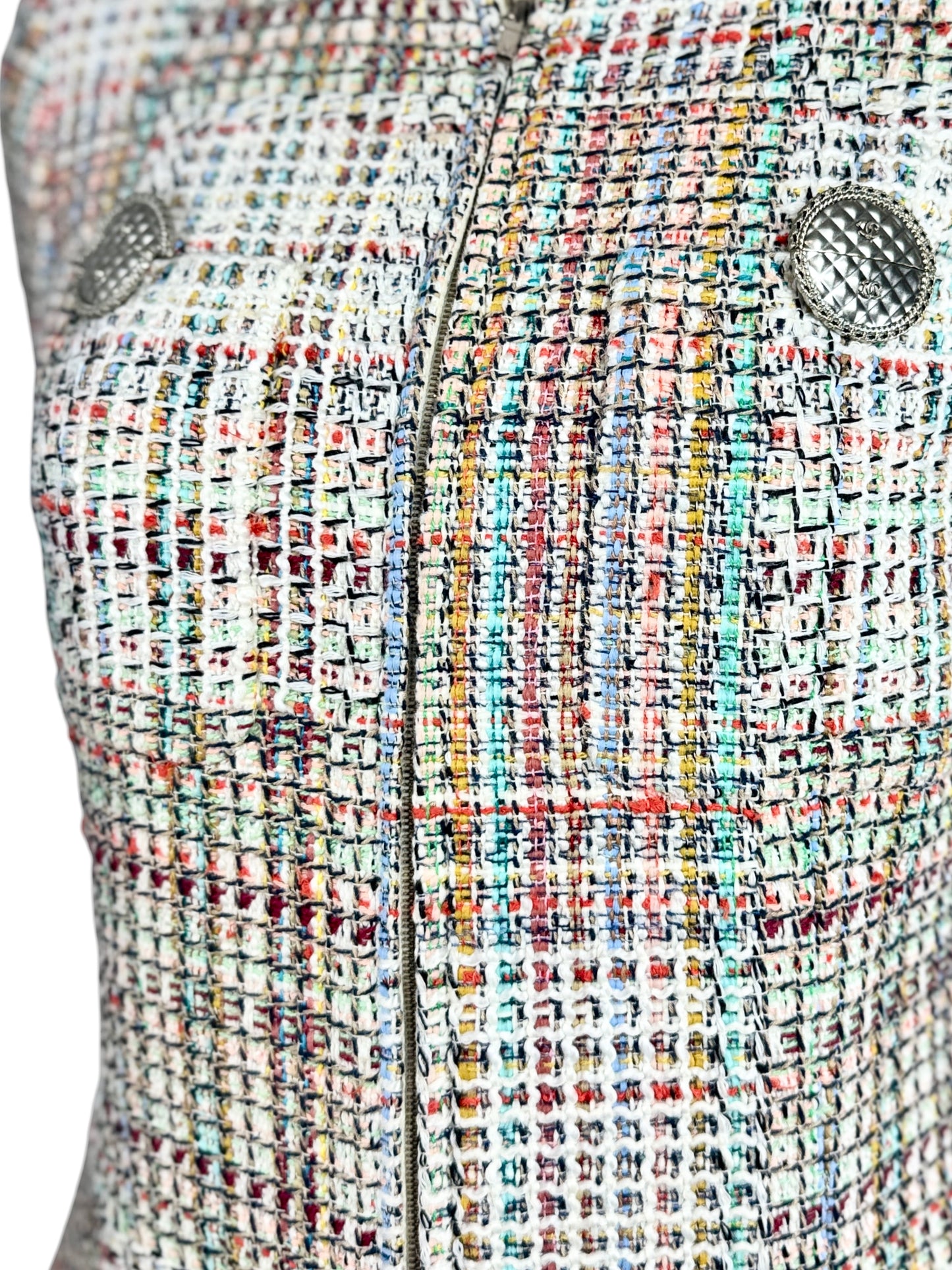 Chanel Karl Lagerfeld Spring 2017 Multicolor tweed jacket